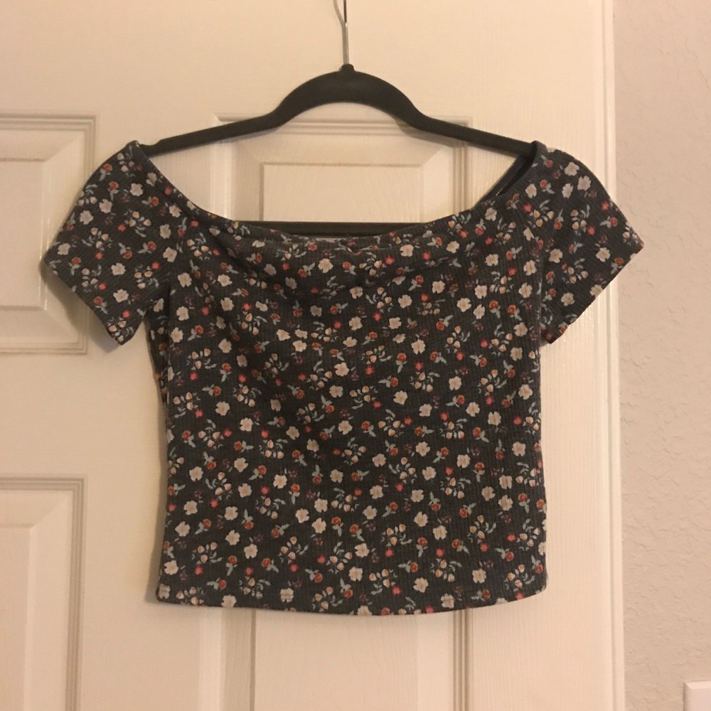 Floral off the shoulder shirt